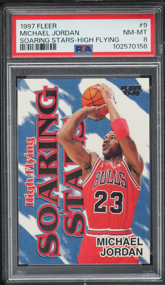 1997 Fleer Soaring Stars High Flying Michael Jordan #9 PSA 8 NM-MT
