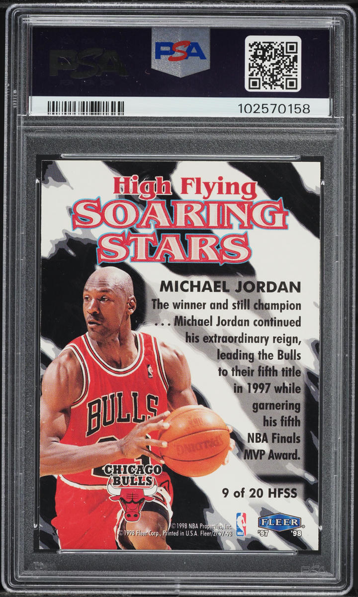 1997 Fleer Soaring Stars High Flying Michael Jordan #9 PSA 8 NM-MT