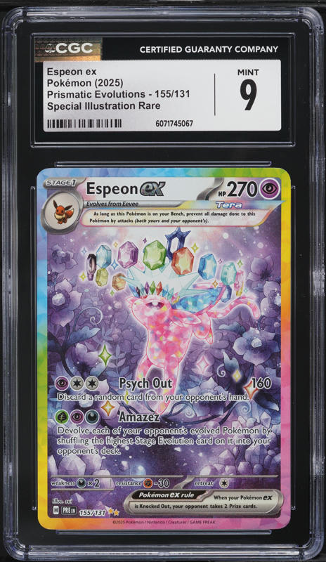 2025 Pokemon Scarlet & Violet Prismatic Evolutions SIR Espeon ex