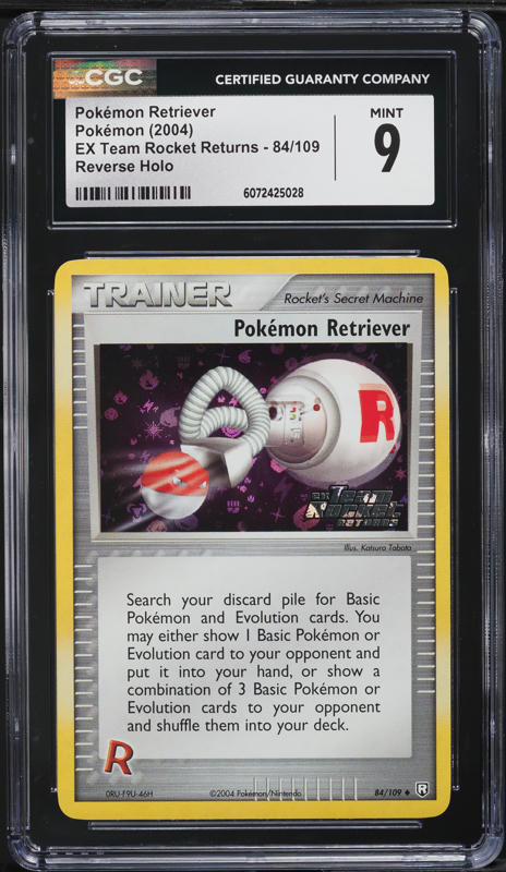 2004 Pokemon EX Team Rocket Returns Reverse Holo Pokemon Retriever #84 CGC 9
