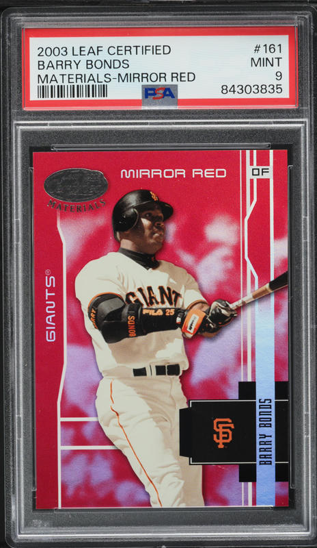 2003 Leaf Certified Materials Mirror Red Barry Bonds /100 #161 PSA