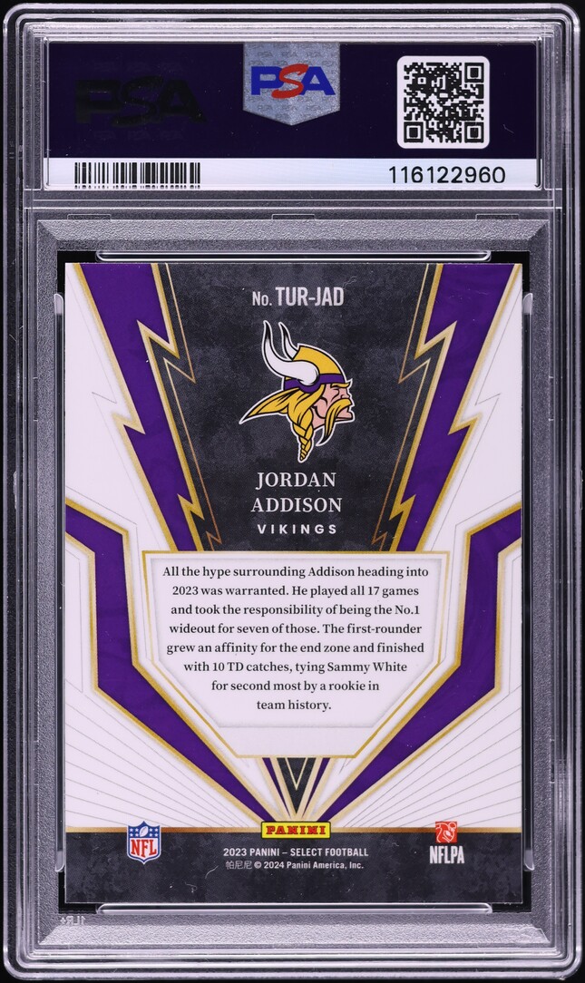 2023 Select Turbocharged Jordan Addison ROOKIE #TURJAD PSA 10 GEM MINT