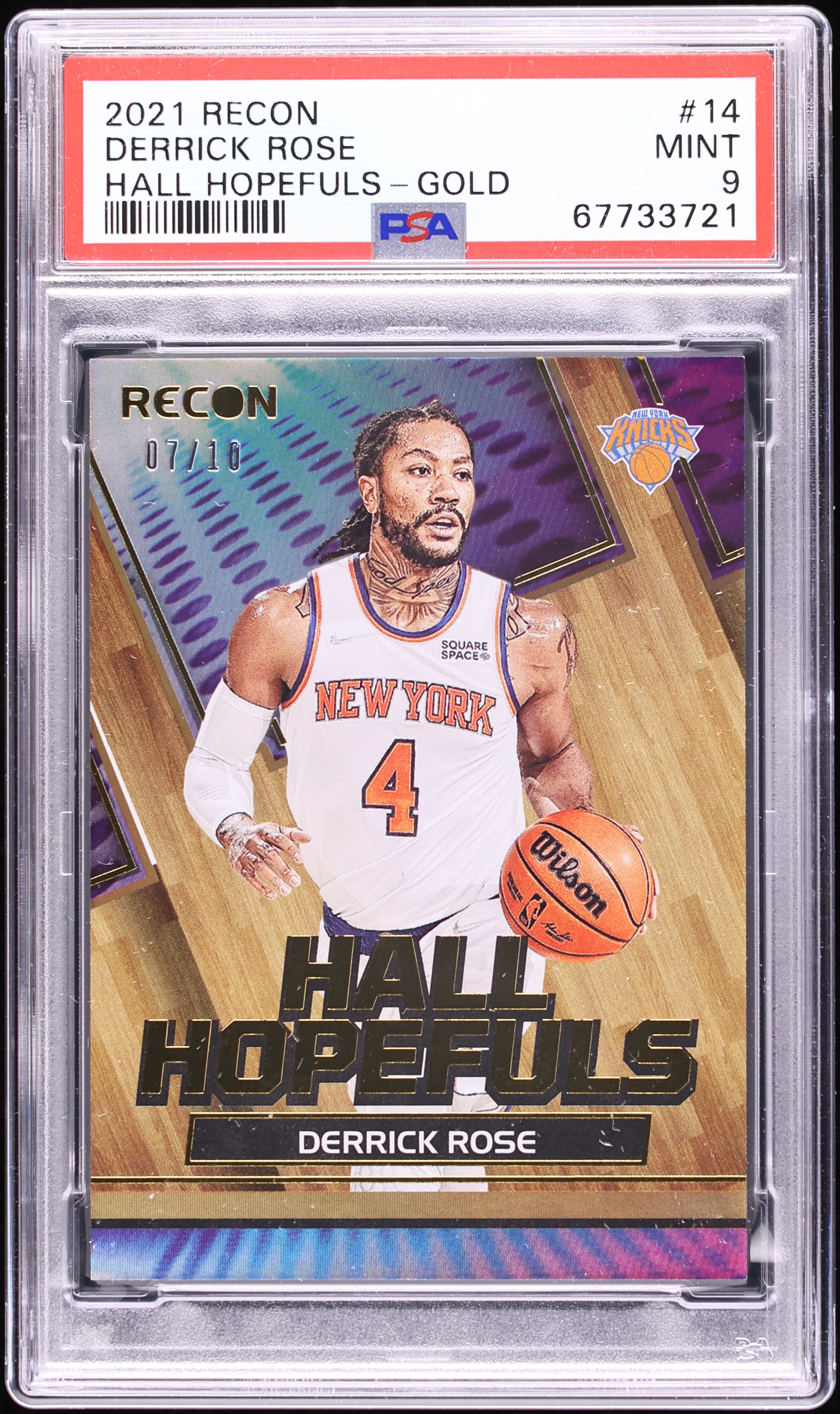 2021 Panini Recon Hall Hopefuls Gold Derrick Rose /10 #14 PSA 9