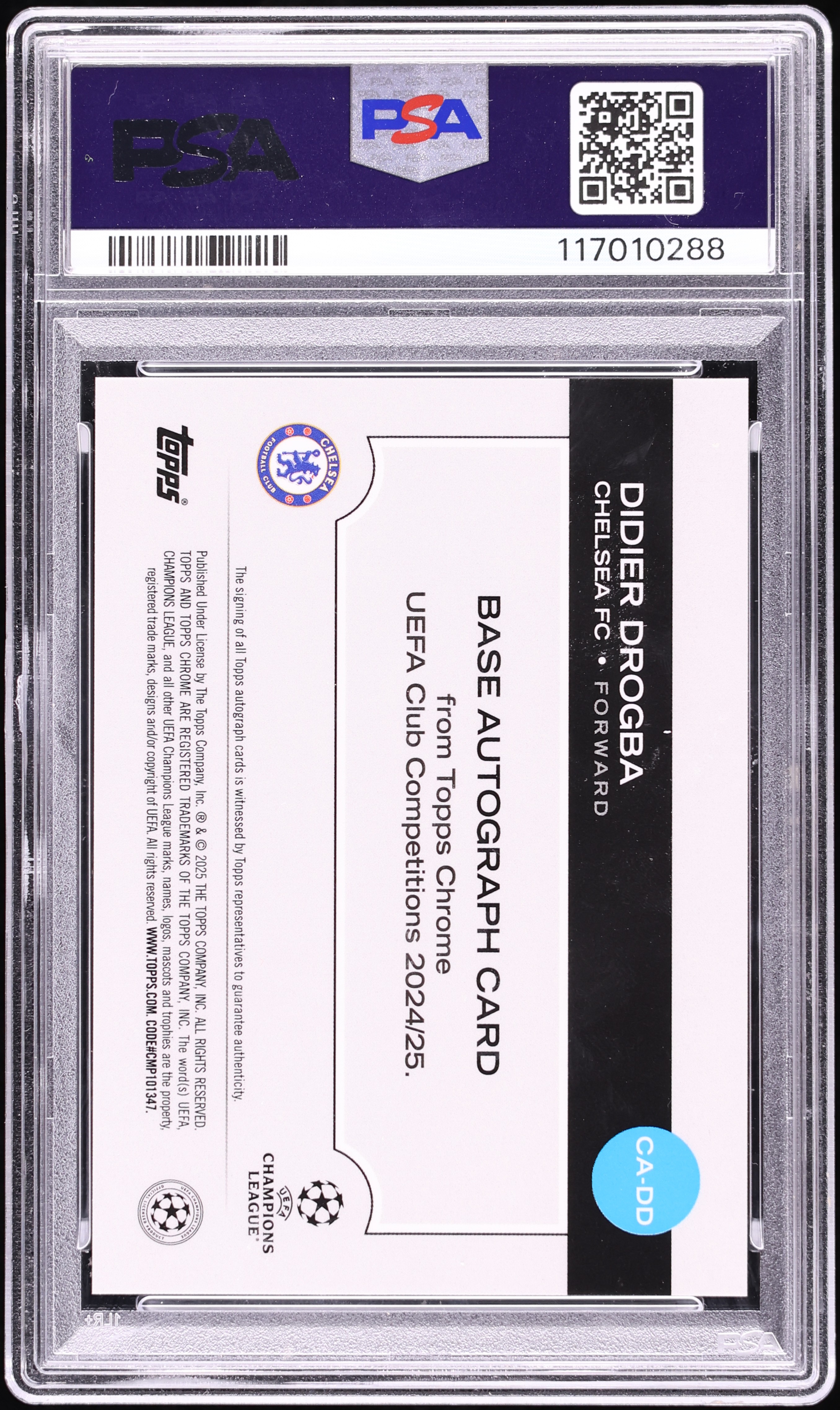 2024 Topps Chrome UEFA Orange Refractor Didier Drogba AUTO /25 #DD 