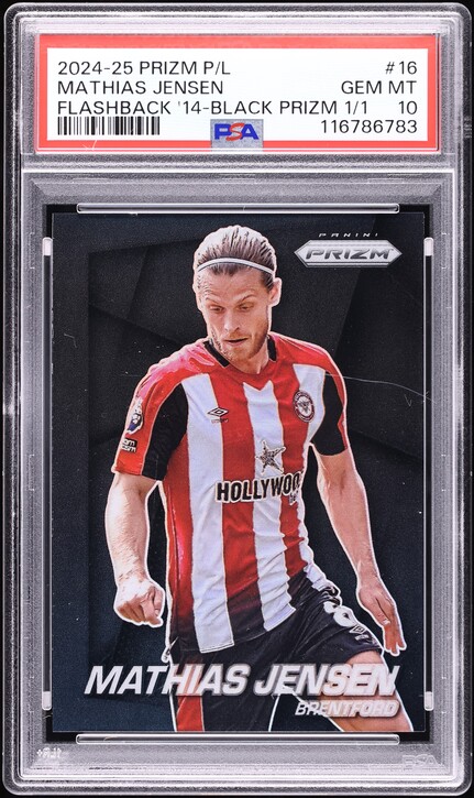 2024 Panini Prizm Premier League Black Mathias Jensen 1/1 #16 PSA