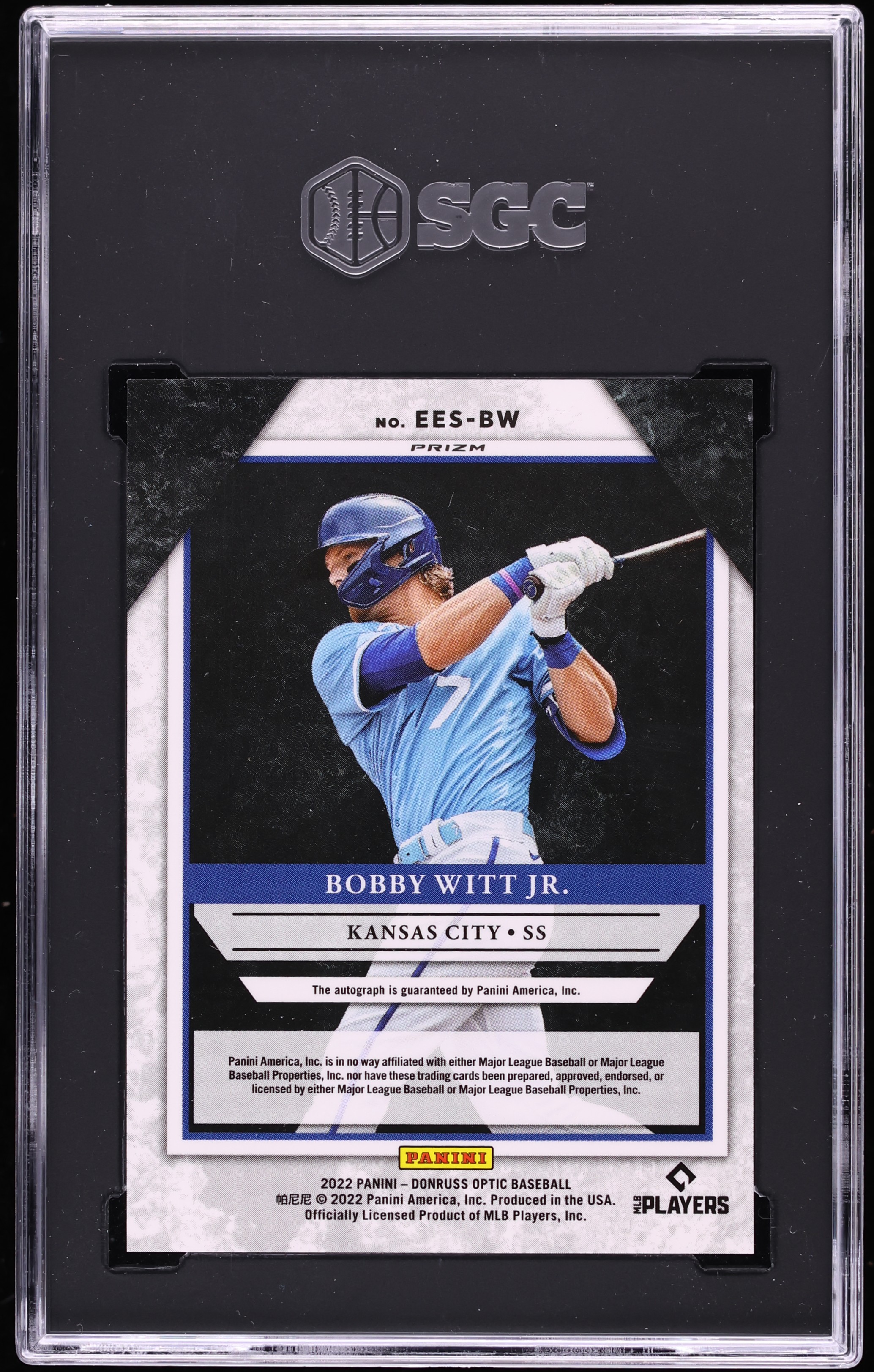 2022 Donruss Optic Elite Series Holo Prizm Bobby Witt Jr. AUTO 