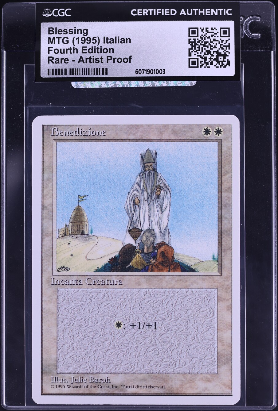 rare magic the gathering cards 1995 1995 Magic The Gathering MTG Fourth Edition Artist Proof Blessing CGC AUTH