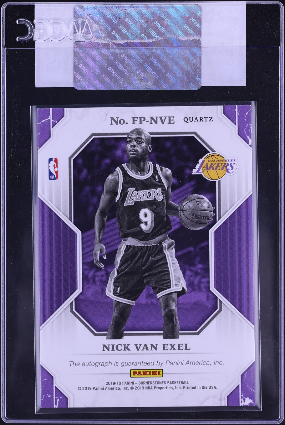 2018 Panini Cornerstones Pillars Quartz Nick Van Exel AUTO /25 #FP-NVE CGC AUTH