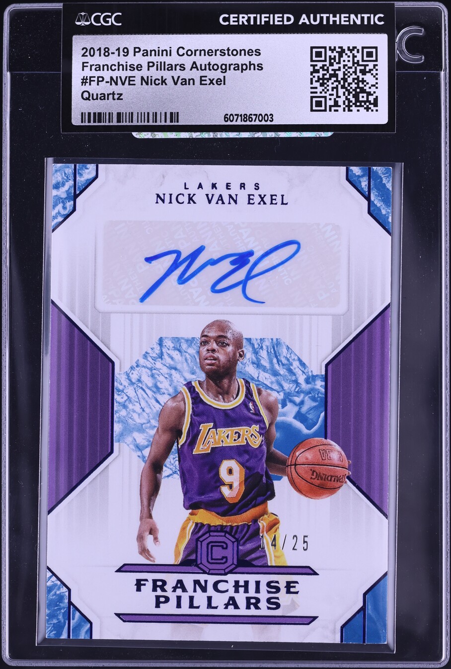2018 Panini Cornerstones Pillars Quartz Nick Van Exel AUTO /25 #FP-NVE CGC AUTH