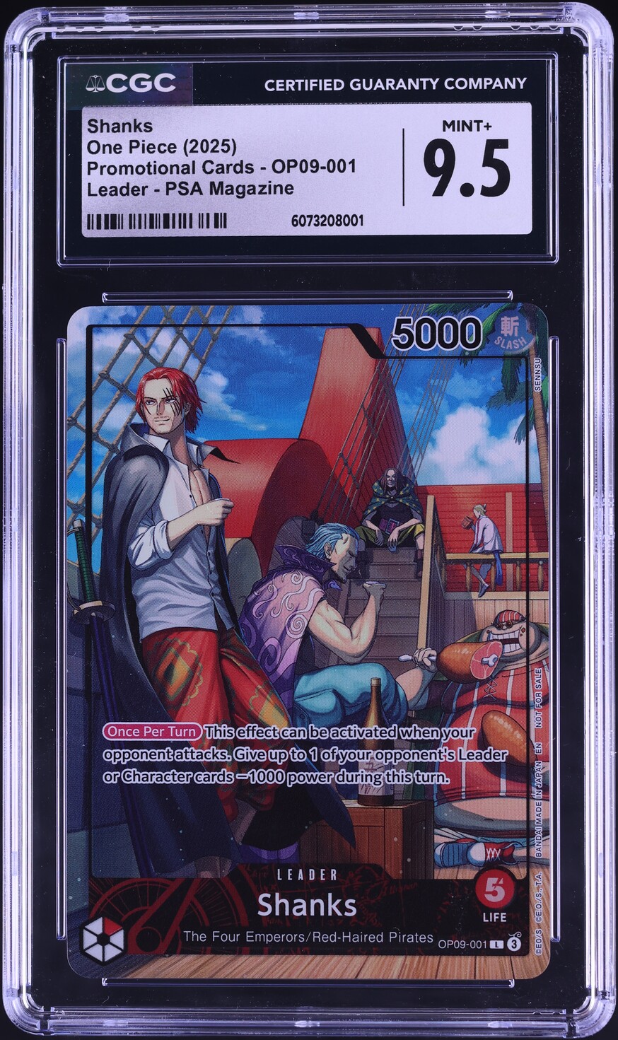 2025 One Piece Promotional Cards PSA Magazine Shanks #OP09-001 CGC