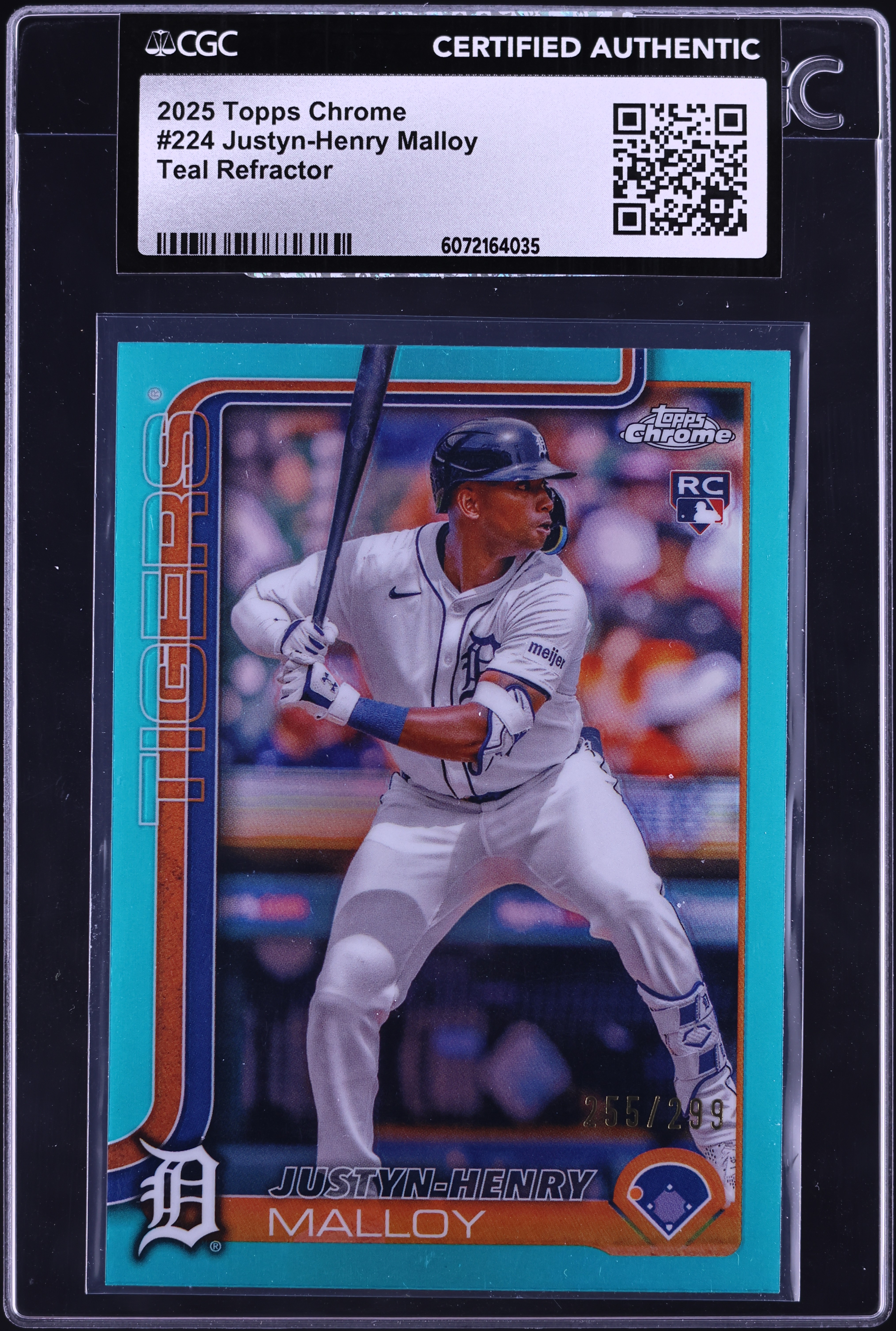 2025 Topps Chrome Teal Refractor Justyn-Henry Malloy ROOKIE /299