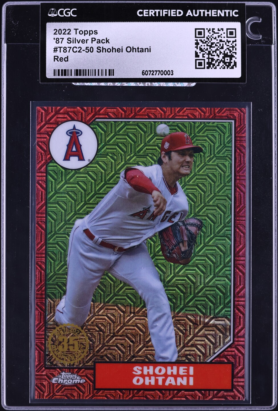 2022 Topps '87 Silver Pack Red Shohei Ohtani 5/5 #T87C2-50 CGC AUTH