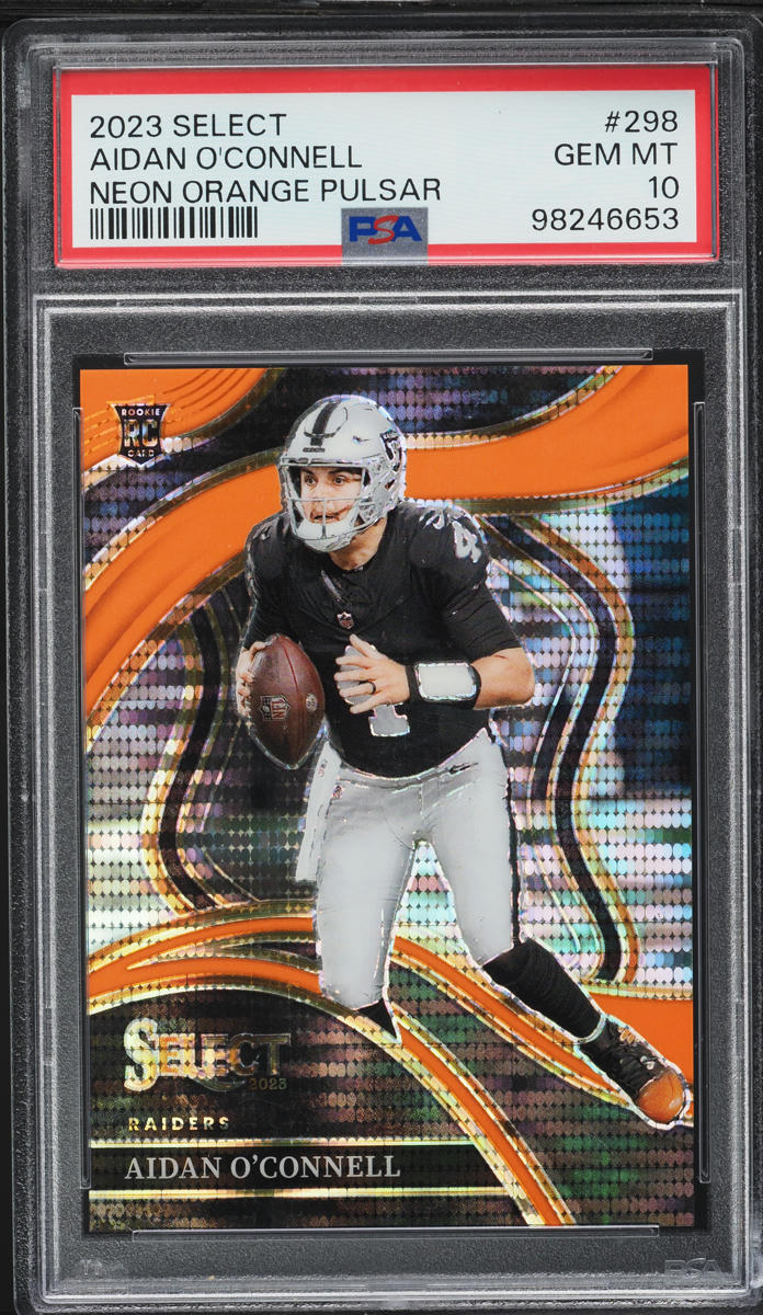 2023 Select Club Level Neon Orange Pulsar Aidan O'Connell ROOKIE /7 #298 PSA 10