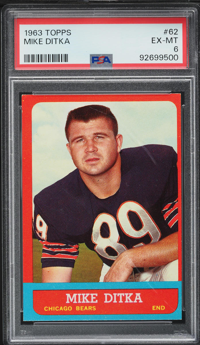 1963 Topps Football Mike Ditka #62 PSA 6 EXMT