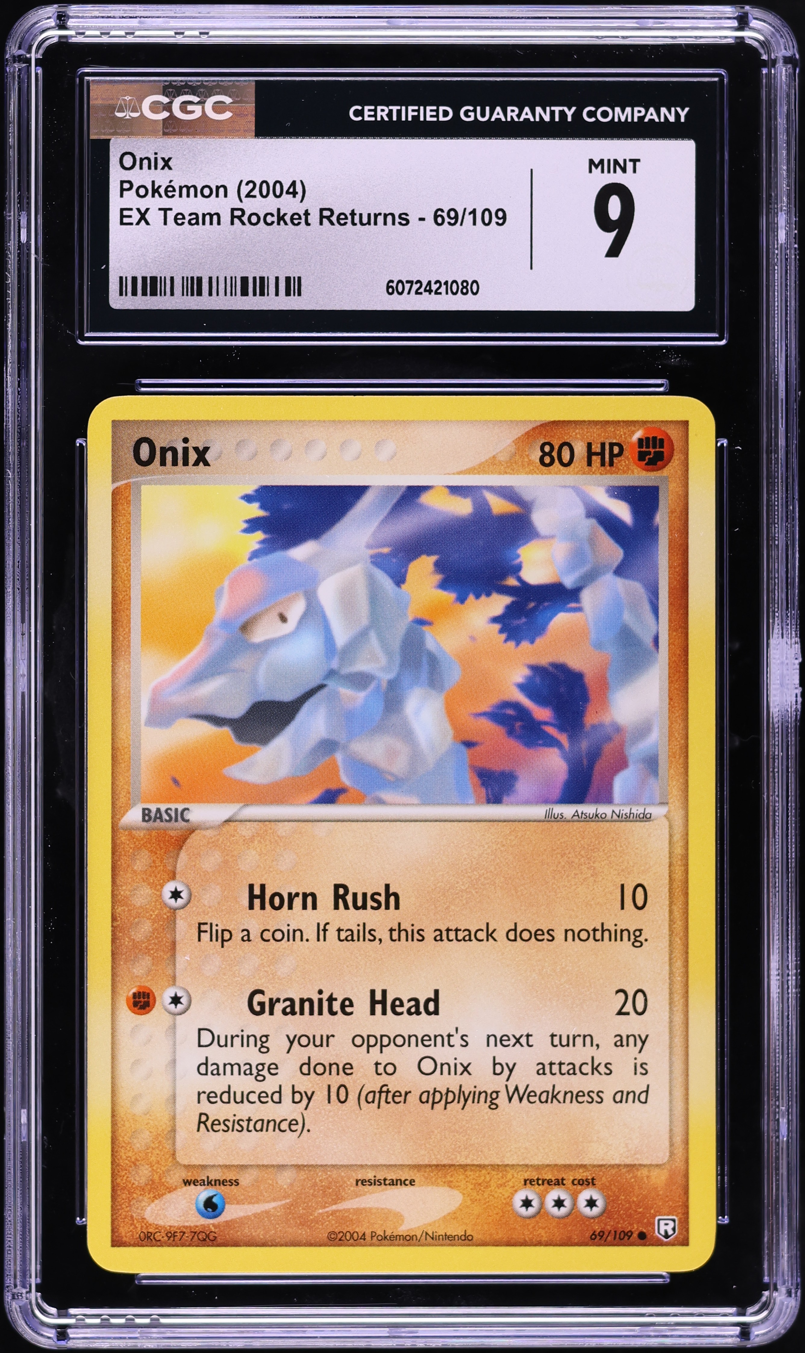 2004 Pokemon EX Team Rocket Returns Onix #69 CGC 9 MINT on