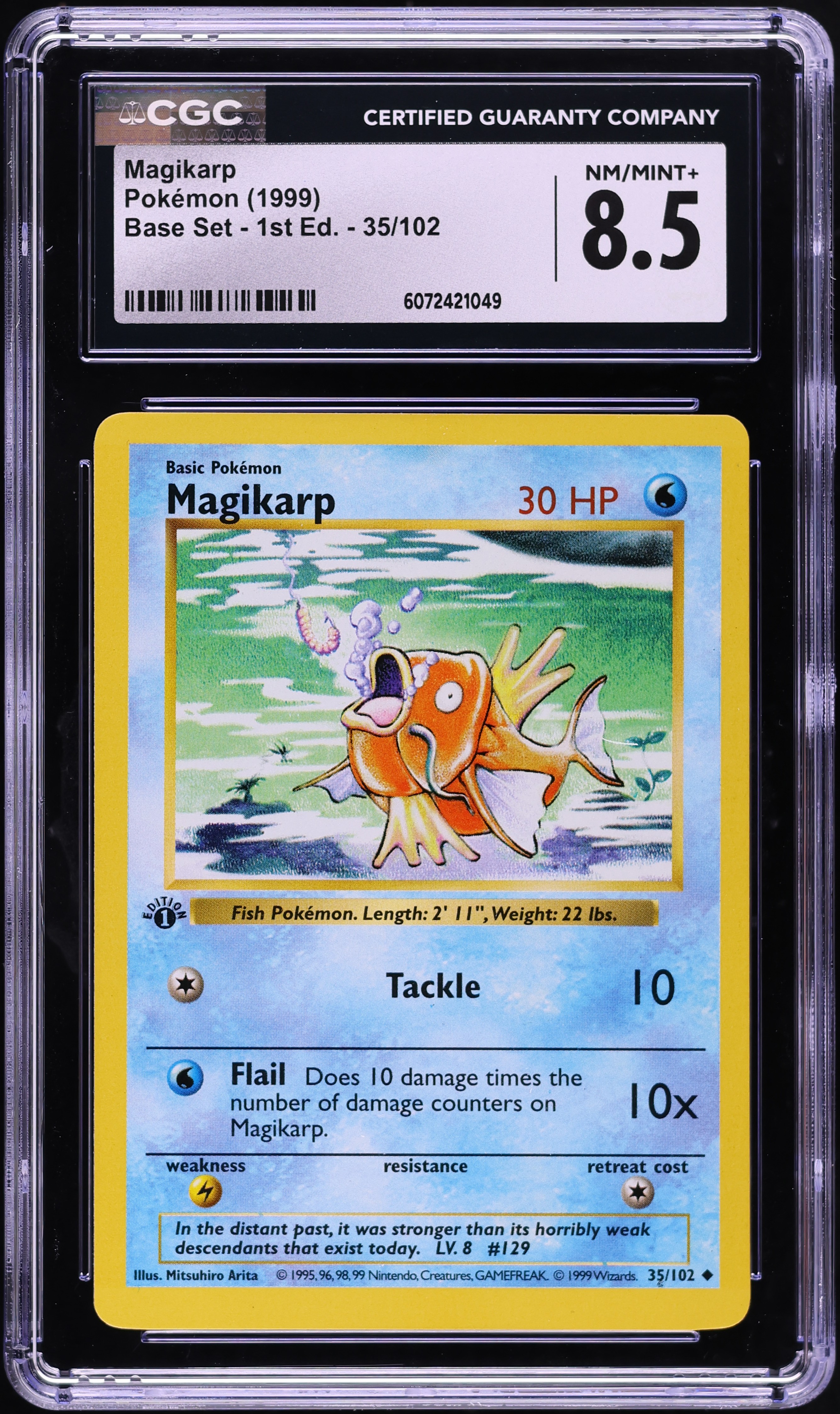 1999 Pokemon Base Set Shadowless 1st Edition Magikarp #35 CGC 8.5
