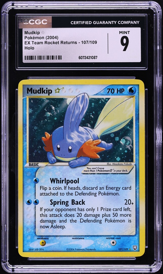 2004 Pokemon EX Team Rocket Returns Holo Mudkip Gold Star #107 CGC 9 MINT  on Fanatics Collect