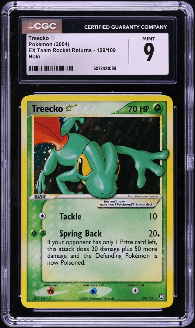 2004 Pokemon EX Team Rocket Returns Holo Treecko Gold Star #109 CGC 9 MINT