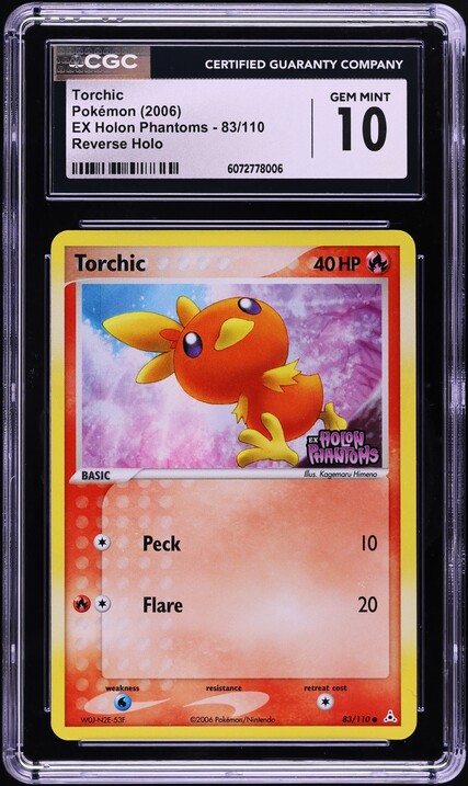 2006 Pokemon EX Holon Phantoms Reverse Holo Torchic #83 CGC 10 GEM