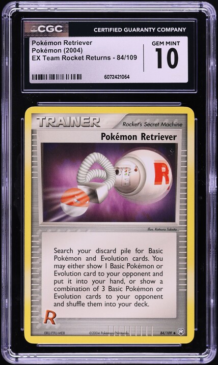 2004 Pokemon EX Team Rocket Returns Reverse Holo Pokemon Retriever #84 CGC 10