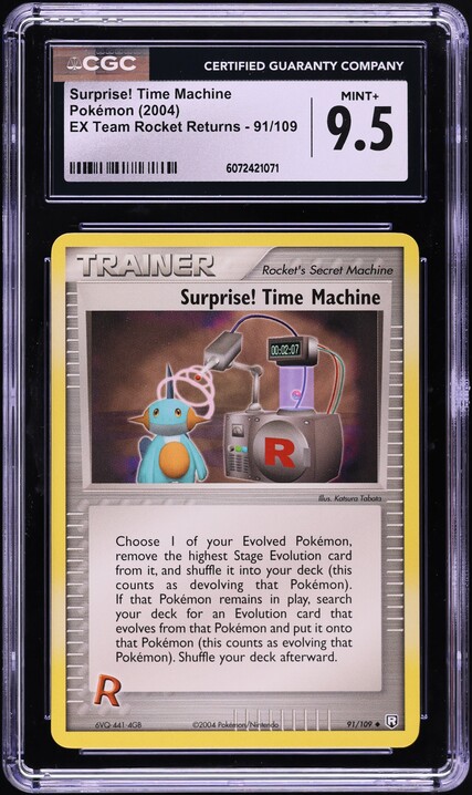 2004 Pokemon EX Team Rocket Returns Surprise! Time Machine #91 CGC 9.5 MINT+