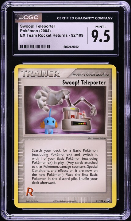 2004 Pokemon EX Team Rocket Returns Swoop! Teleporter #92 CGC 9.5 MINT+