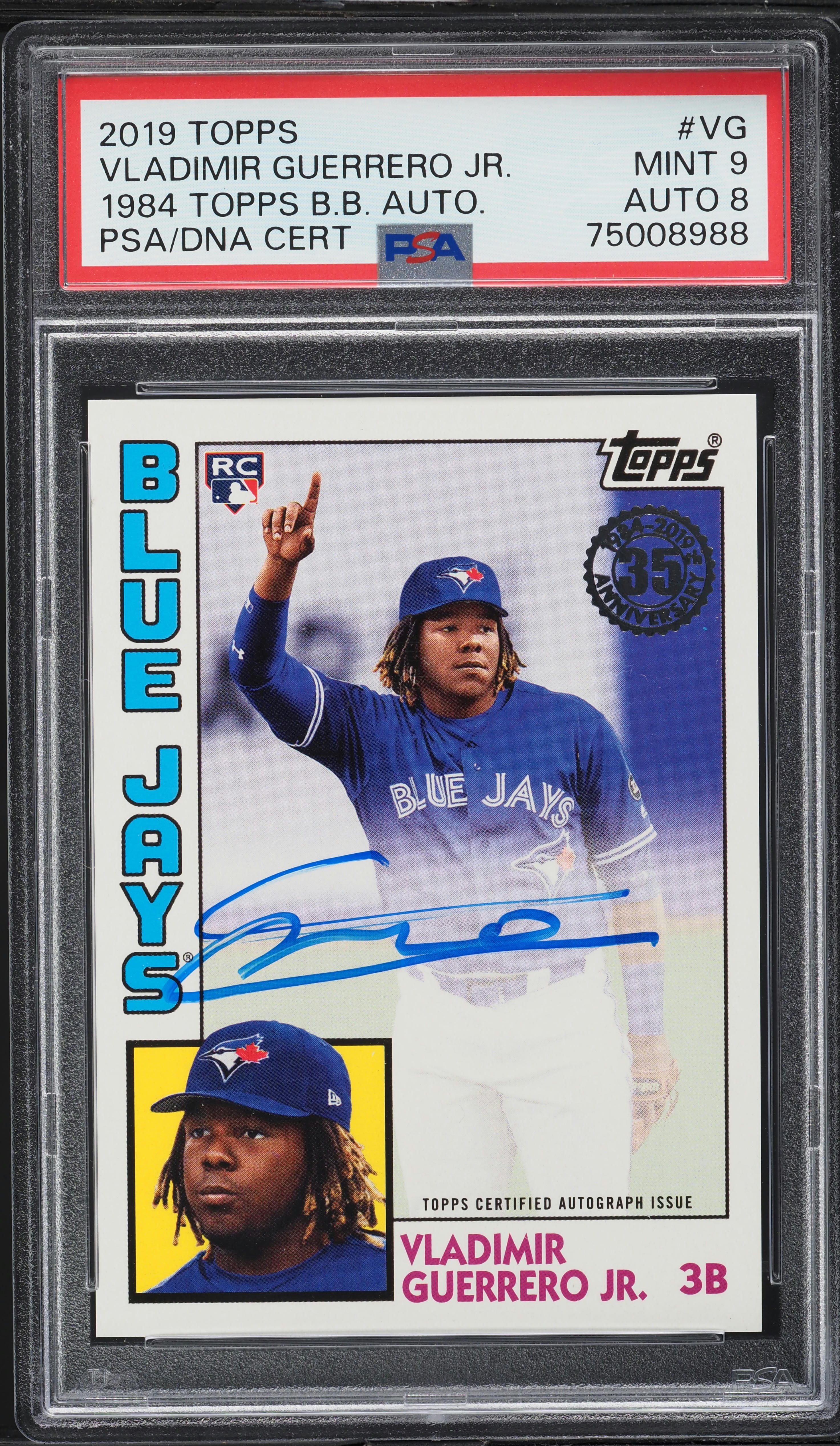 その他 Guerrero jr. rc auto topps psa9 2019 Topps Vladimir Guerrero Jr. ROOKIE AUTO DNA 8 #84A-VG PSA 9