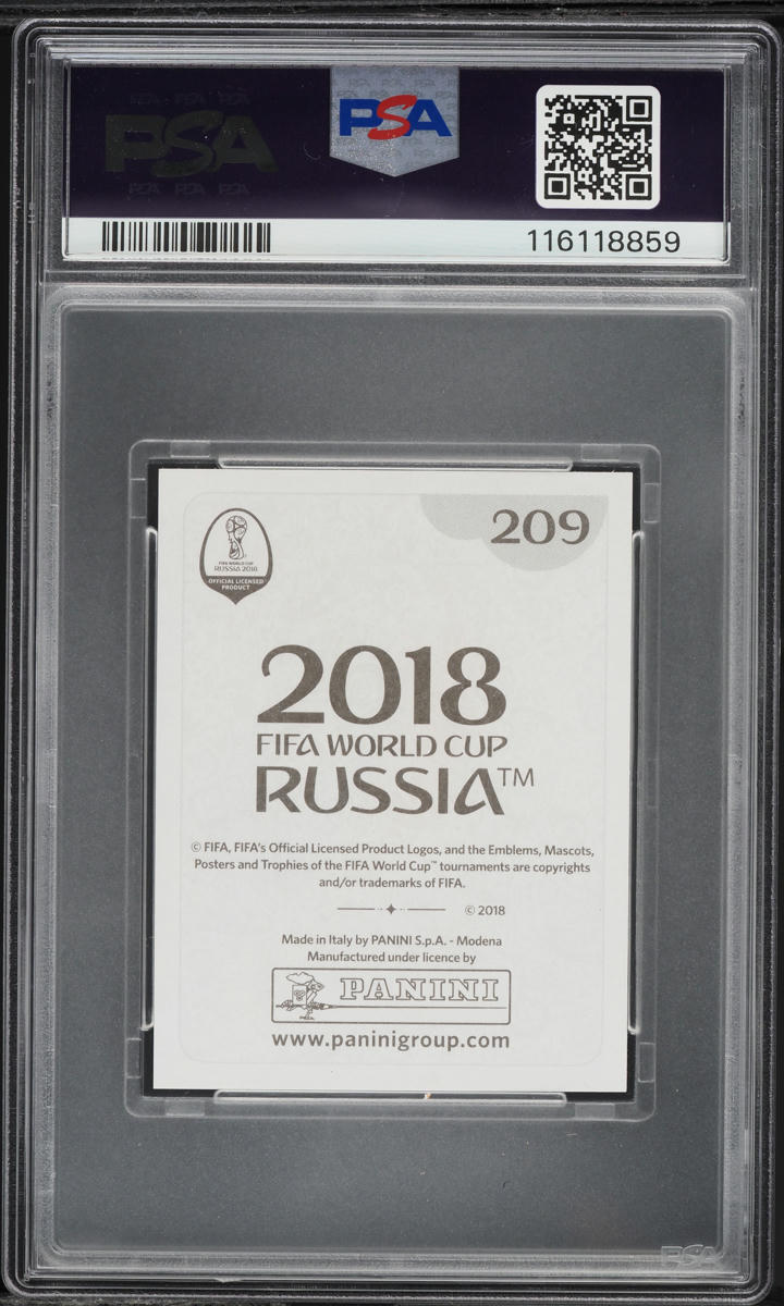 2018 Panini World Cup Stickers Black Back Kylian Mbappe ROOKIE #209 PSA 7 NRMT