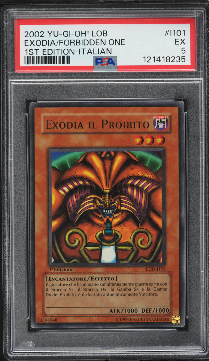 2002 Yu-Gi-Oh! Italian Legend Of Blue Eyes 1st Ed Exodia The Forbidden One  PSA 5 on Fanatics Collect