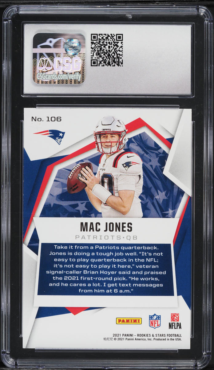 2021 Panini & Stars Mac Jones ROOKIE #106 CGC 9.5 MINT+