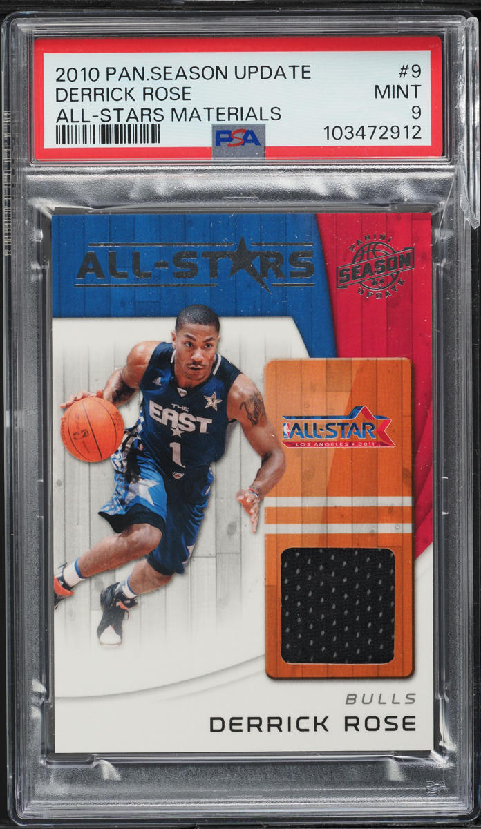 2010 Panini Season Update All-Stars Derrick Rose PATCH #9 PSA 9 MINT