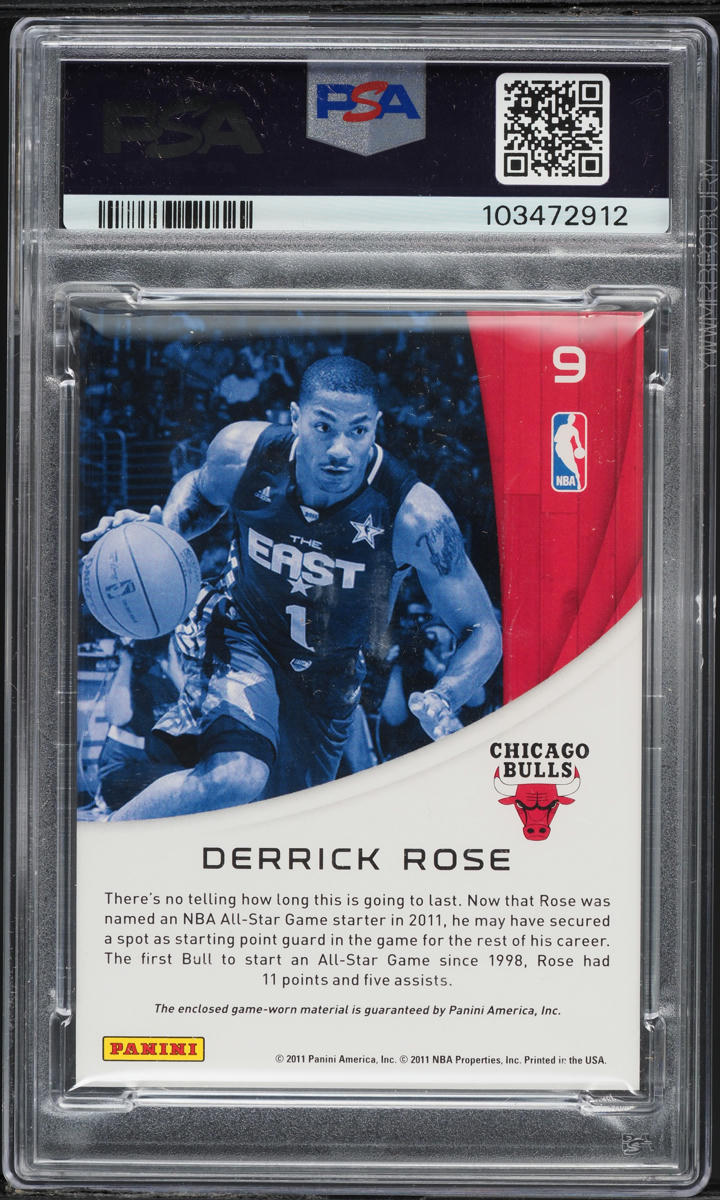 2010 Panini Season Update All-Stars Derrick Rose PATCH #9 PSA 9 MINT