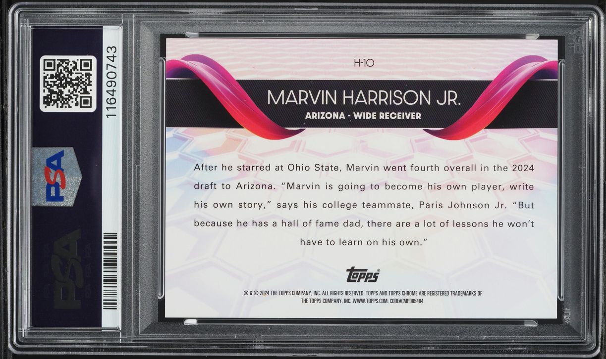 2024 Topps Chrome Helix Marvin Harrison Jr. ROOKIE #H10 PSA 10 GEM MINT