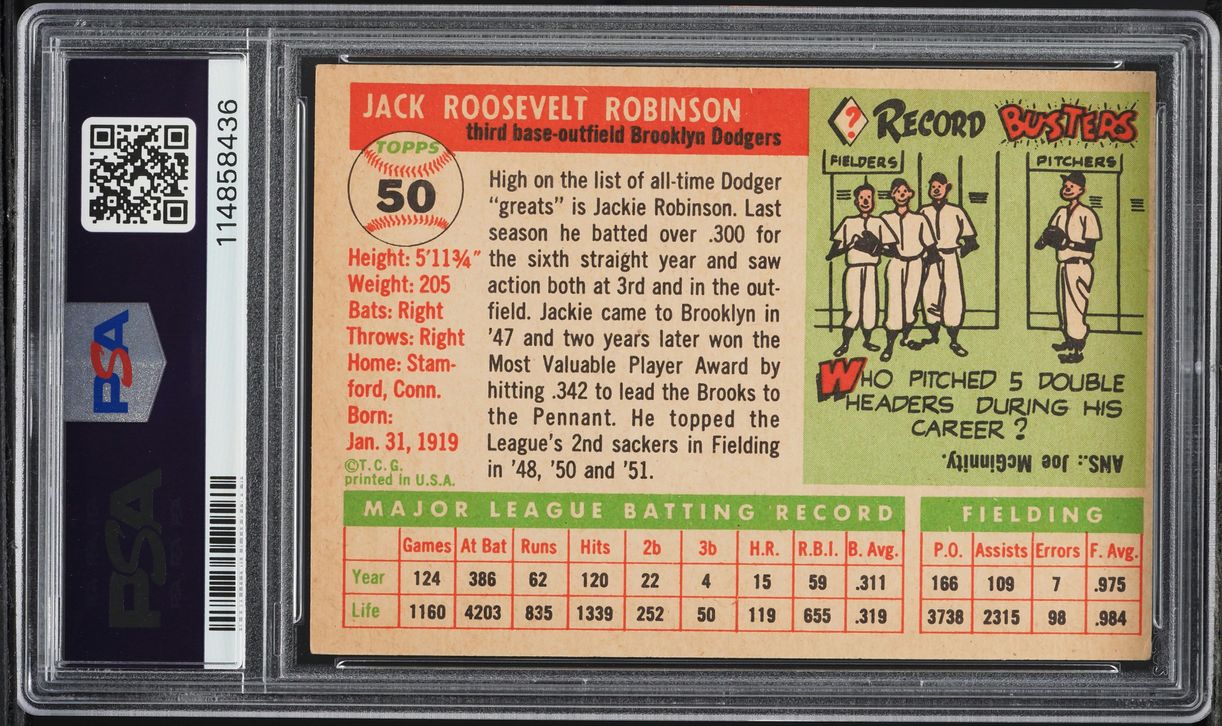 1955 Topps Jackie Robinson #50 PSA 3 VG