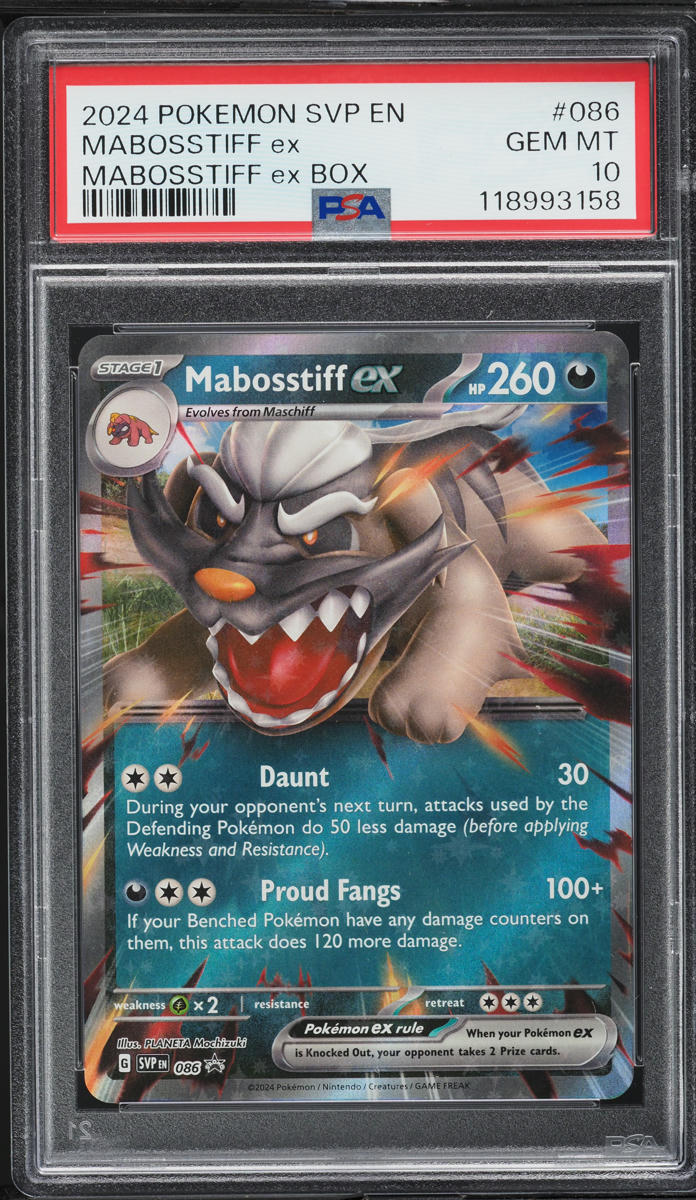 2024 Pokemon SV Black Star Promo BOX Mabosstiff ex #86 PSA 10 GEM MINT