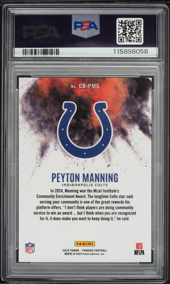 2024 Panini Phoenix Color Blast Peyton Manning #CBPMG PSA 10 GEM MINT