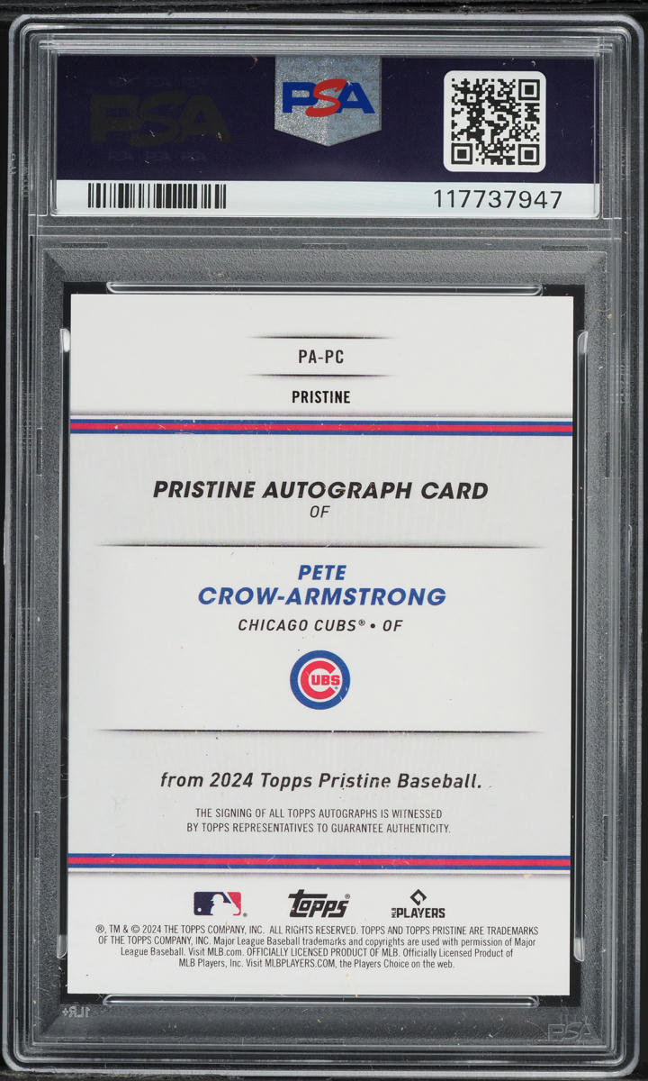 2024 Topps Pristine Purple Pristine Pete Crow-Armstrong ROOKIE AUTO /99 PSA 10