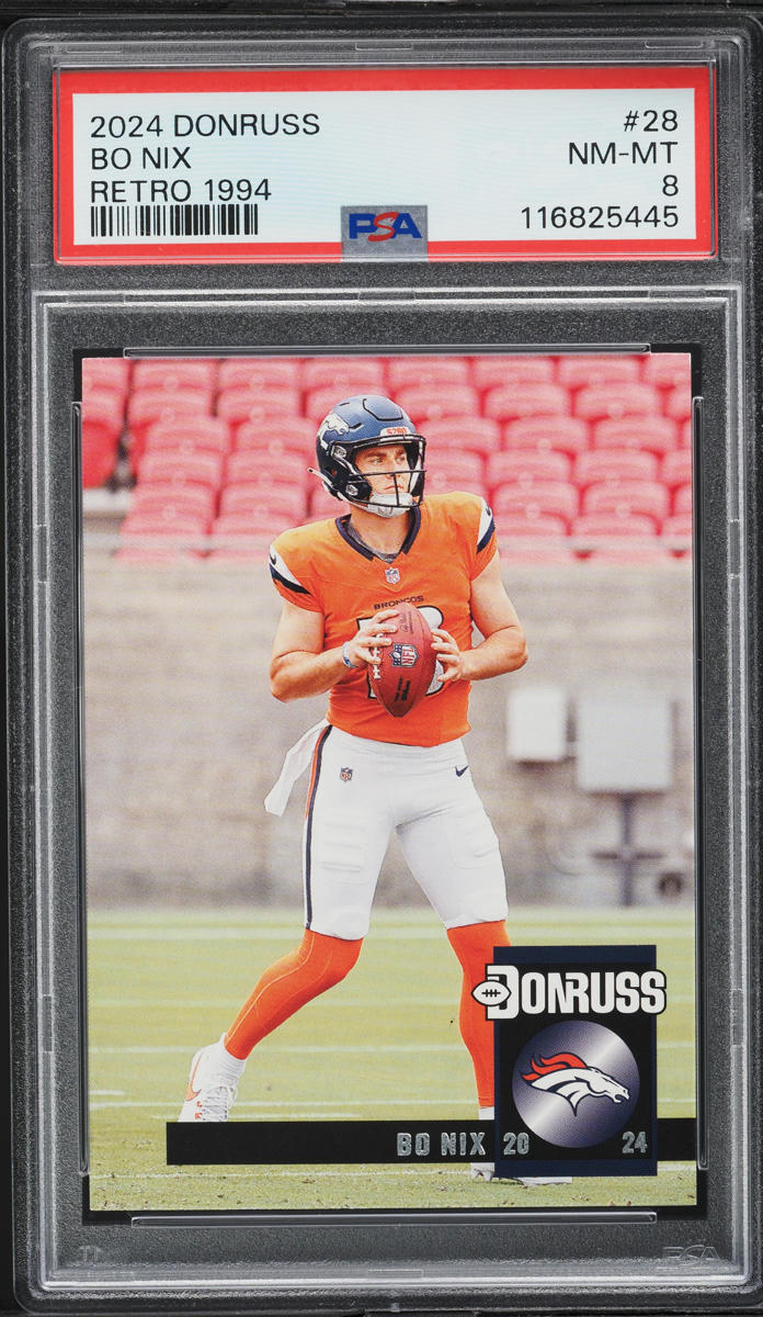 2024 Donruss Retro '94 Bo Nix ROOKIE #28 PSA 8 NM-MT