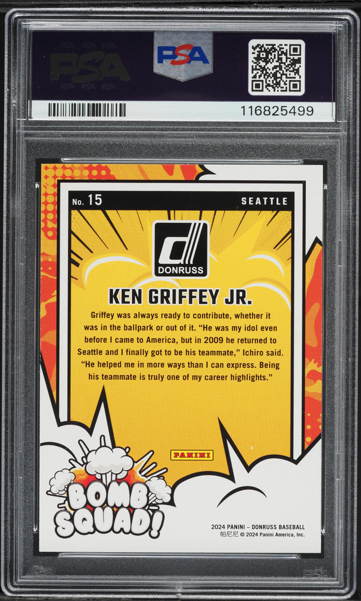 2024 Donruss Bomb Squad Ken Griffey Jr. #15 PSA 10 GEM MINT