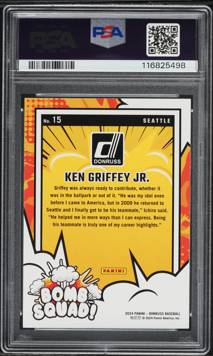 2024 Donruss Bomb Squad Ken Griffey Jr. #15 PSA 8 NM-MT