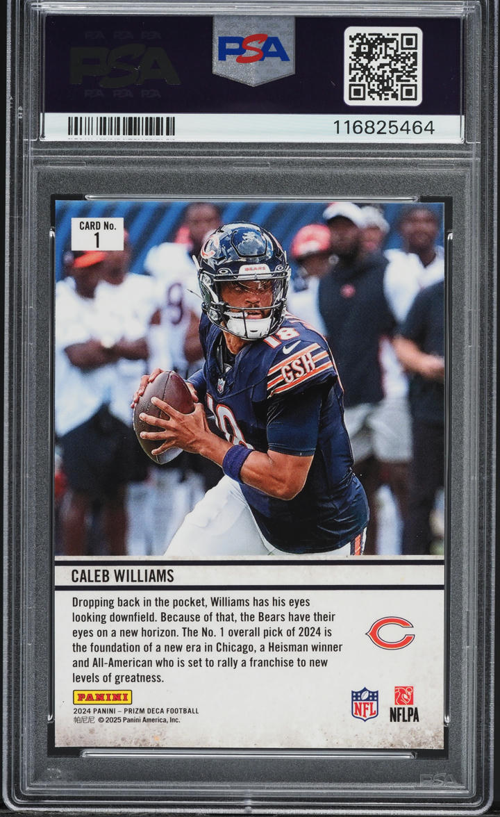 2024 Panini Prizm Deca Downtown Bound Caleb Williams ROOKIE #1 PSA 8 NM-MT