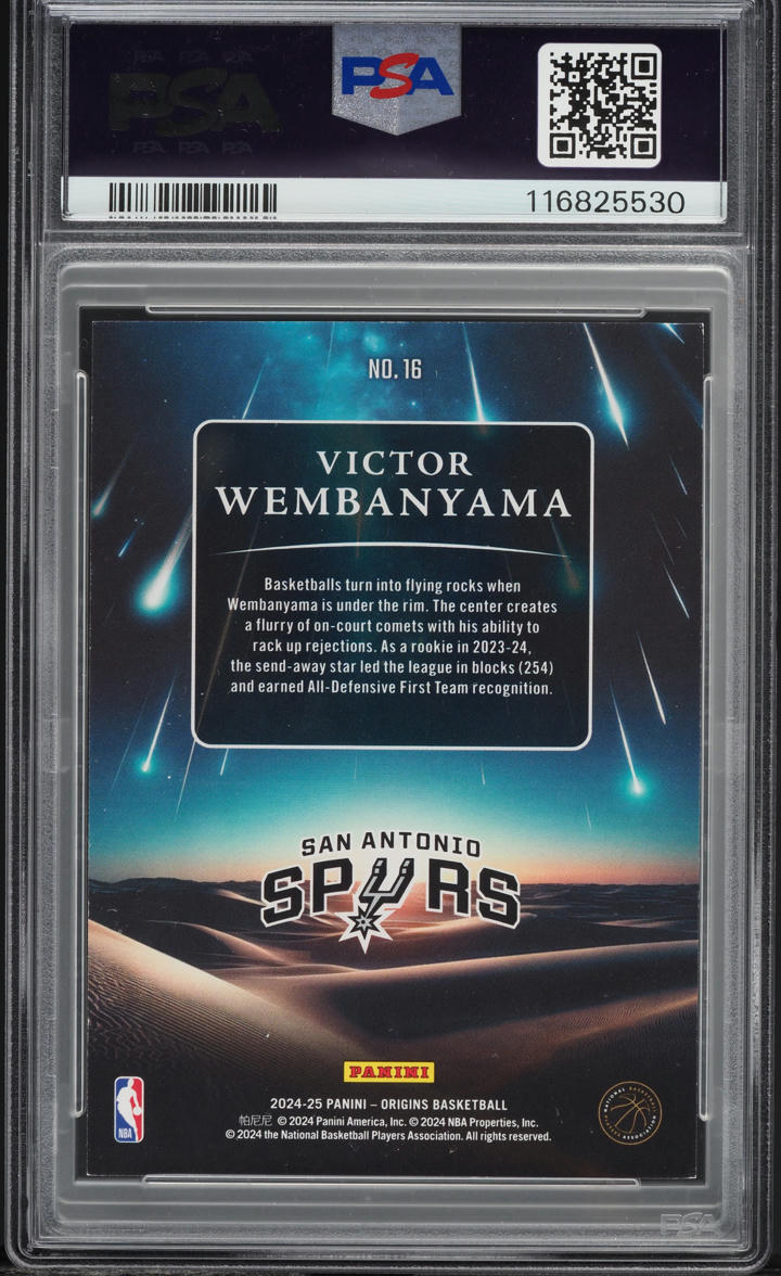 2024 Panini Origins Meteor Shower Maroon Victor Wembanyama ROOKIE /115 #16 PSA 7