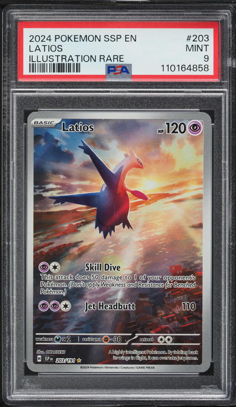 2024 Pokemon Scarlet & Violet Surging Sparks IR Latios #203 PSA 9 MINT