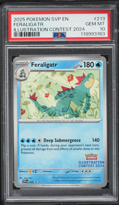 2025 Pokemon Scarlet & Violet Black Star Promo Illustration Contest Feraligatr #213 PSA 10 GEM