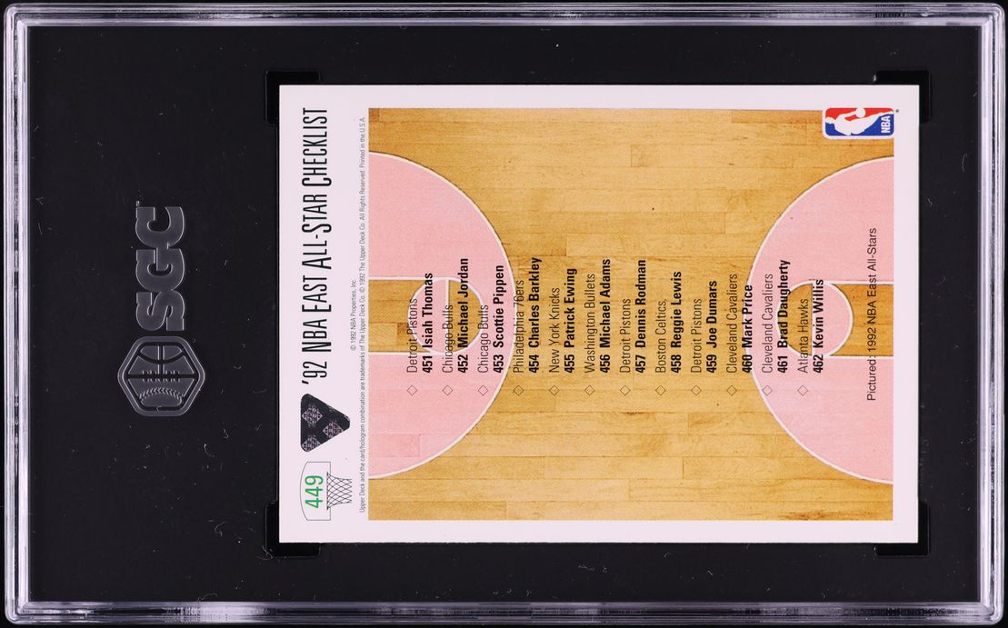 1991 Upper Deck East All-Stars w/ Michael Jordan #449 SGC 8 NM-MT