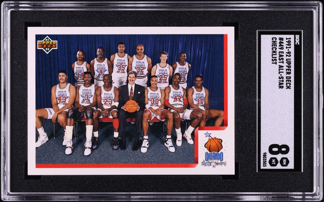 1991 Upper Deck East All-Stars w/ Michael Jordan #449 SGC 8 NM-MT