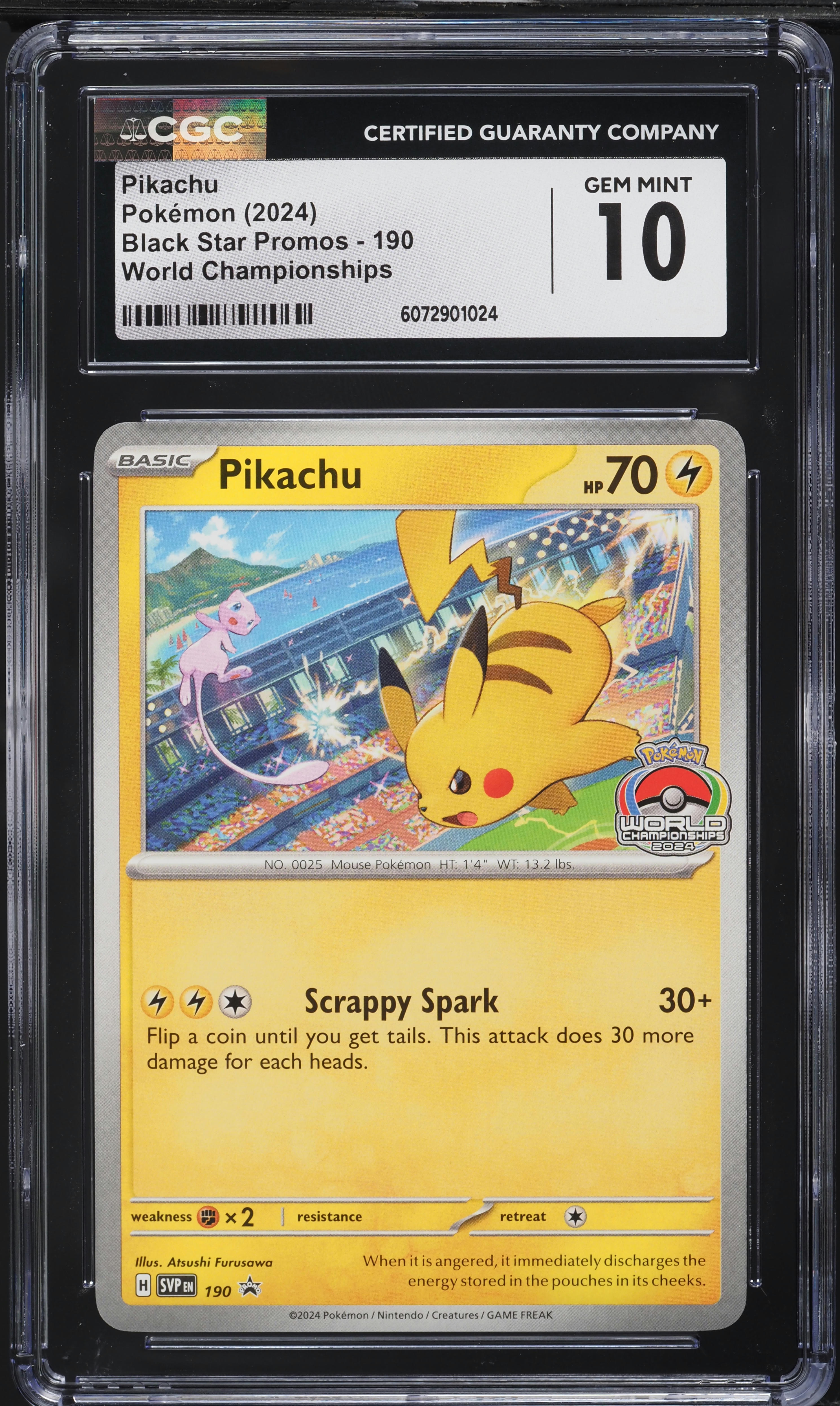 2024 Pokemon SV Black Star Promo World Championship Pikachu #190