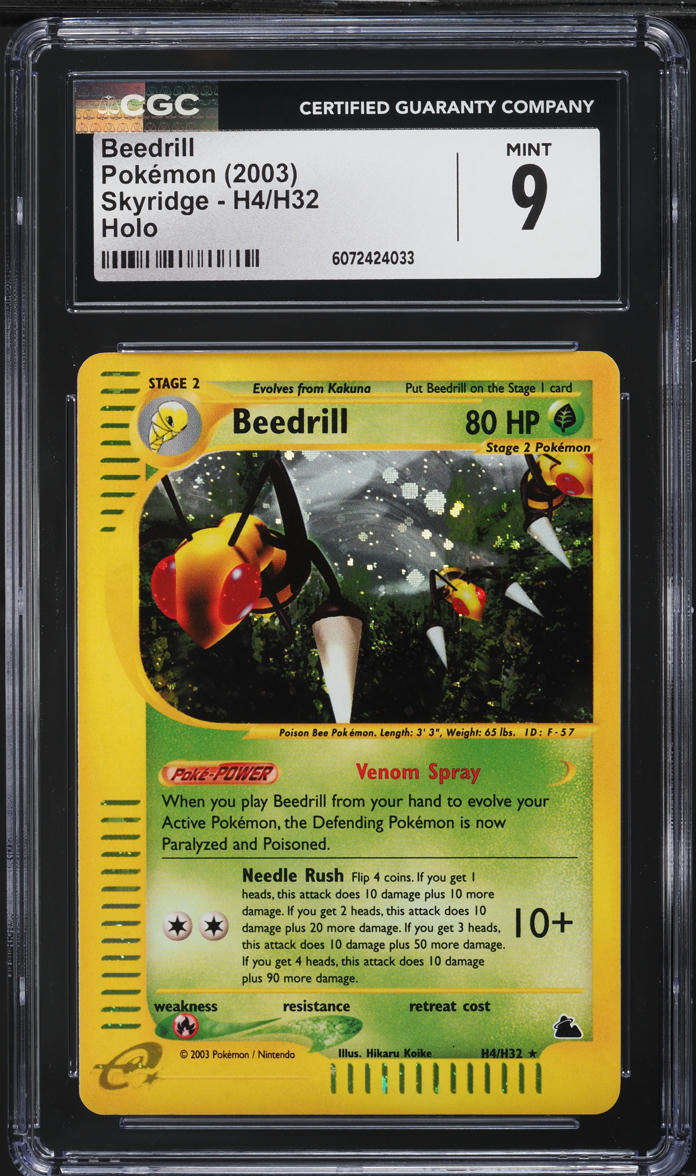 2003 Pokemon Skyridge Holo Beedrill #H4 CGC 9 MINT