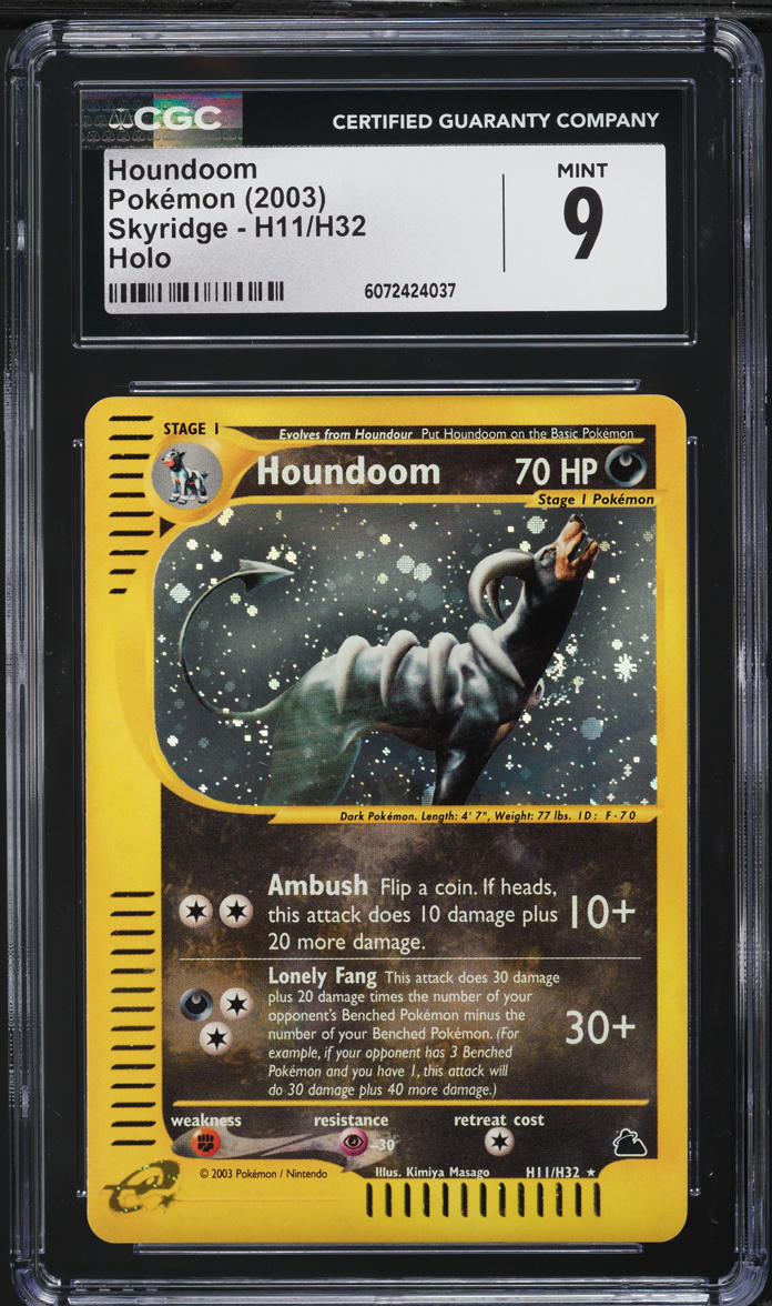 2003 Pokemon Skyridge Holo Houndoom #H11 CGC 9 MINT