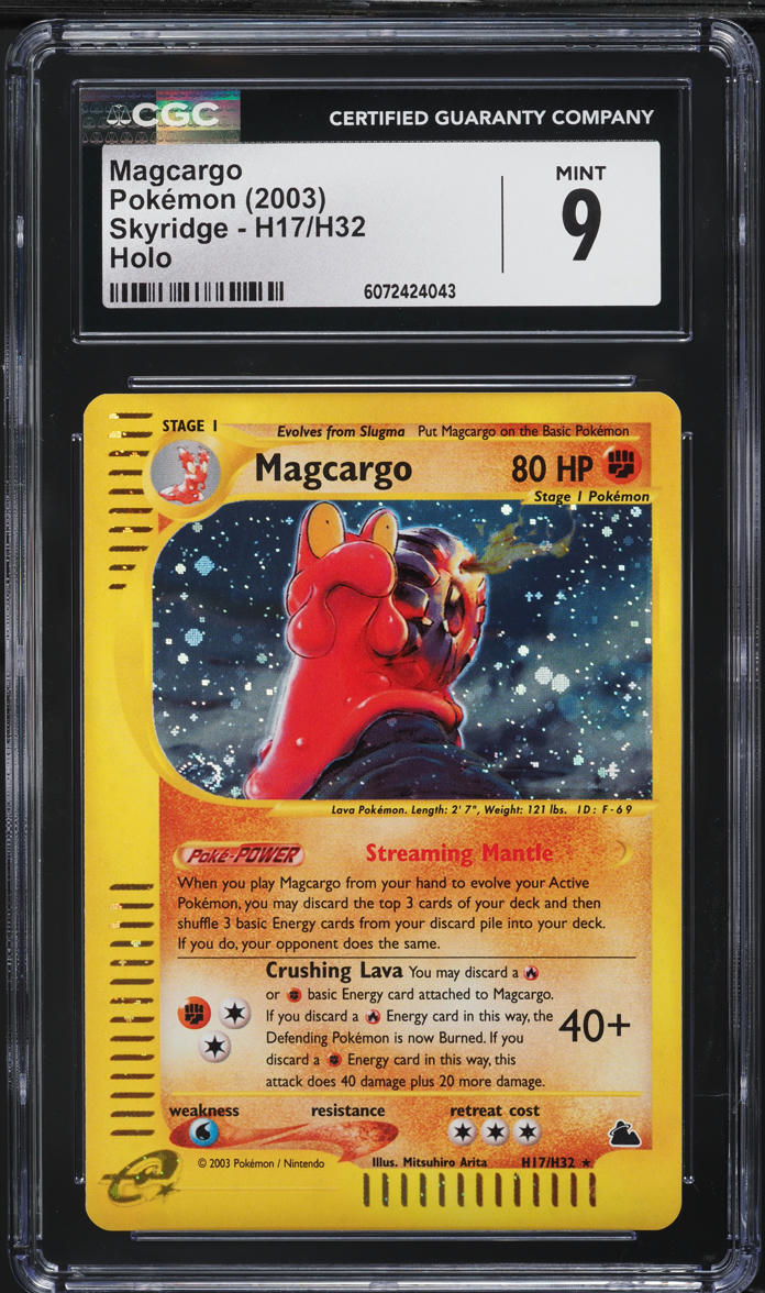 2003 Pokemon Skyridge Holo Magcargo #H17 CGC 9 MINT